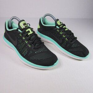 Nike Sneakers FLEX 2016 RUN Black Lace Up Lightweight Running Shoes Gym Womens 9
